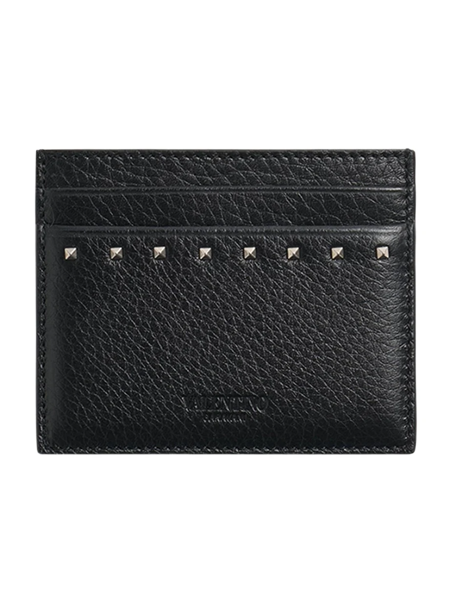 Men's Leather Rockstud Card Holder