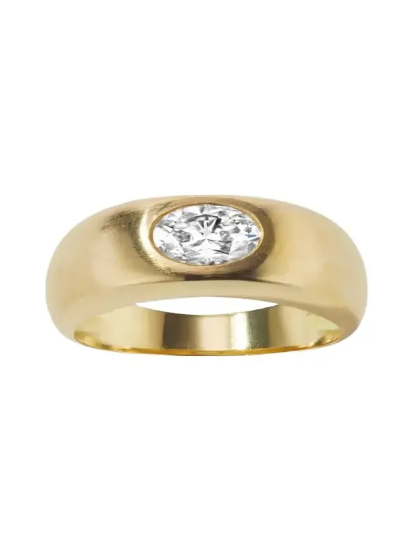 18K Yellow Gold Natural Oval Diamond Shani Ring 18K Yellow Gold Natural Oval Diamond Shani Ring