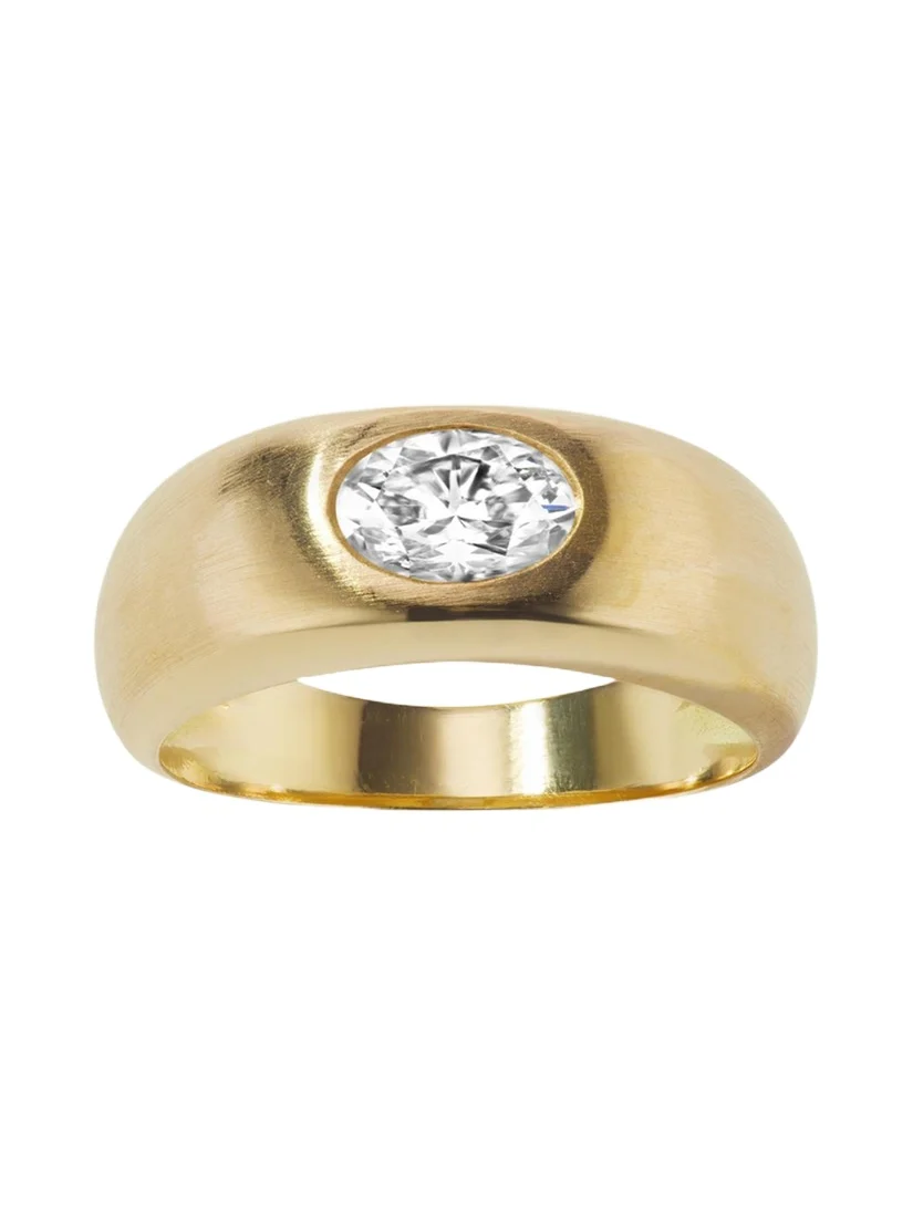 18K Yellow Gold Natural Oval Diamond Shani Ring