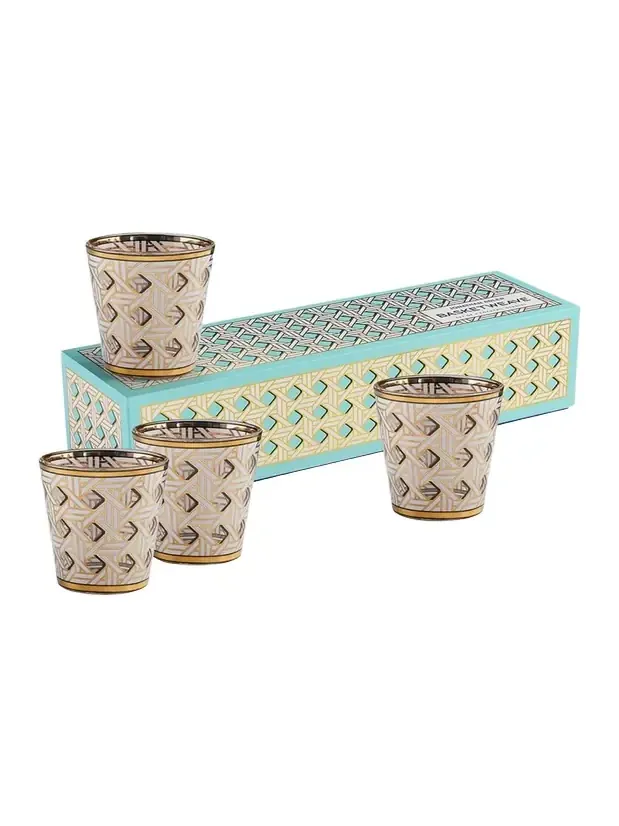 Jonathan Adler Basketweave Glassware, Set Of 4