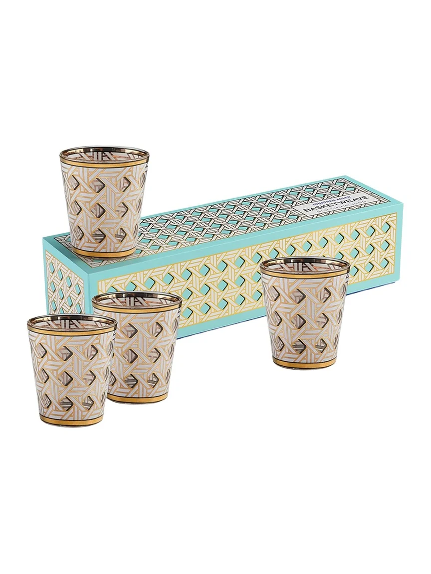 Jonathan Adler Basketweave Glassware, Set Of 4