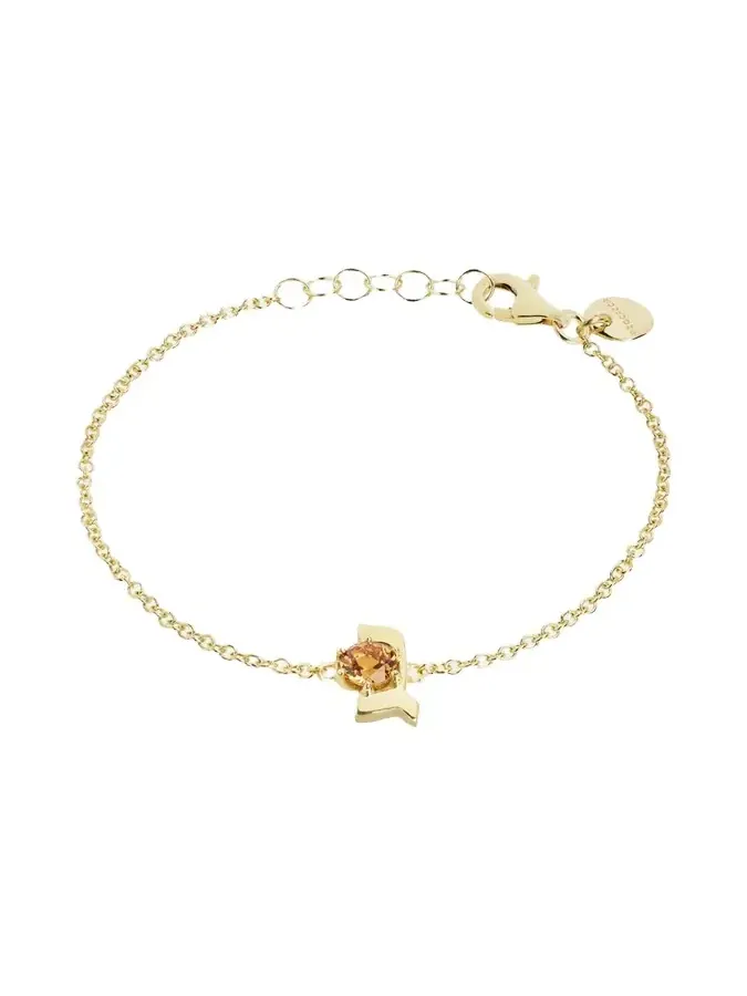 18K Gold Hebrew GIMEL Initial Bracelet