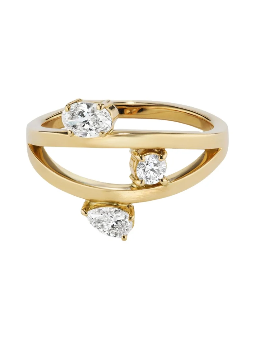 18K Yellow Gold Natural Diamond Cosmo Ring