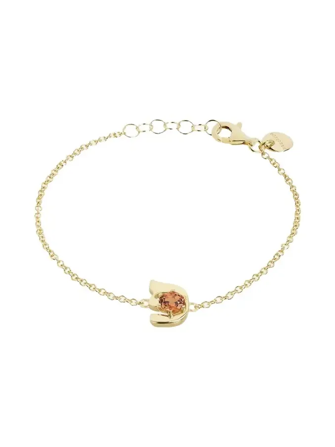 18K Gold Hebrew PEH Initial Bracelet