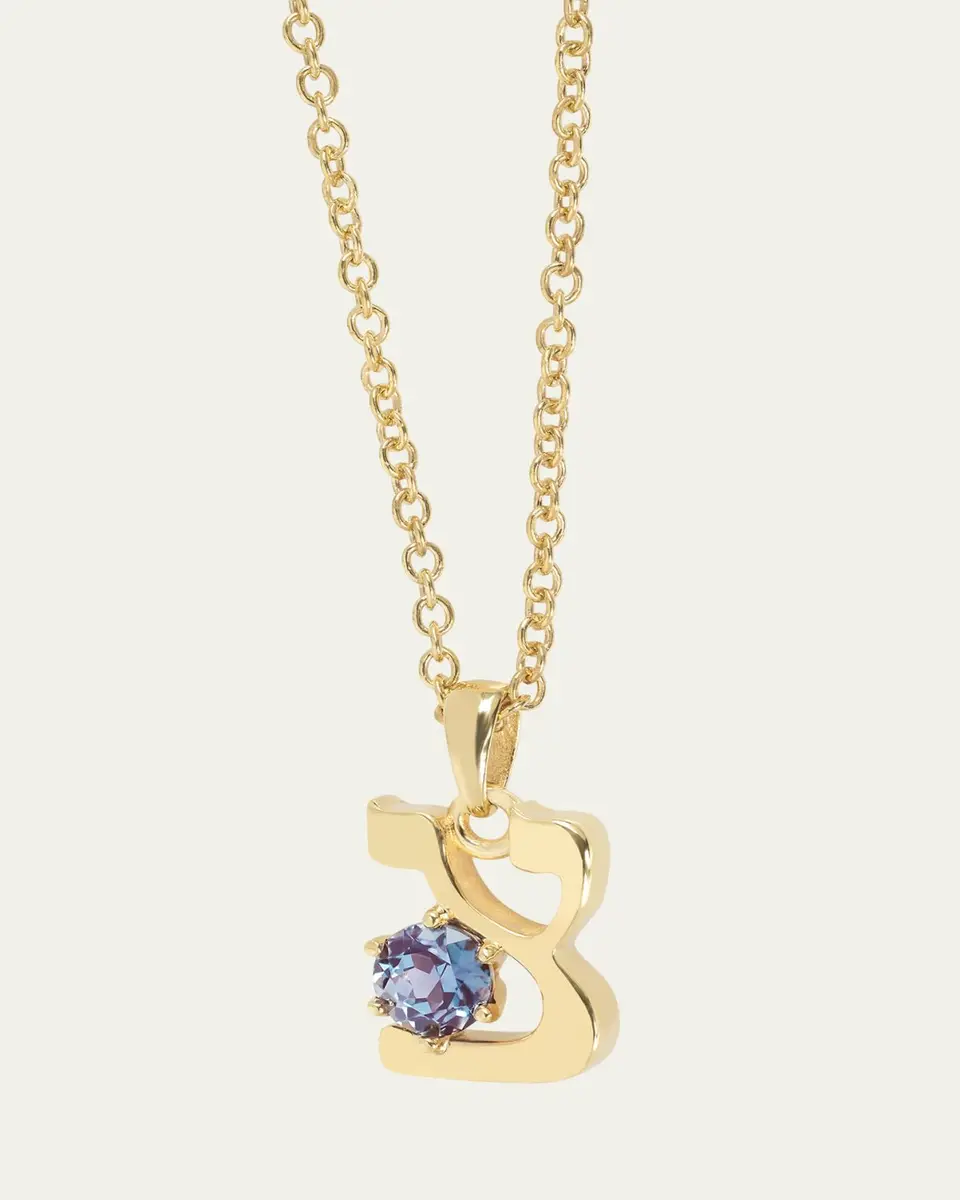 Procaccia Jewelry 18K Gold Hebrew ZADI Initial Necklace | Thumbnail 6 Procaccia Jewelry 18K Gold Hebrew ZADI Initial Necklace | Thumbnail 6