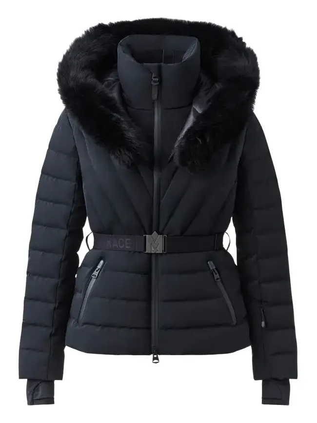 Mackage Elita Down Ski Jacket with Removable Shearling Trim