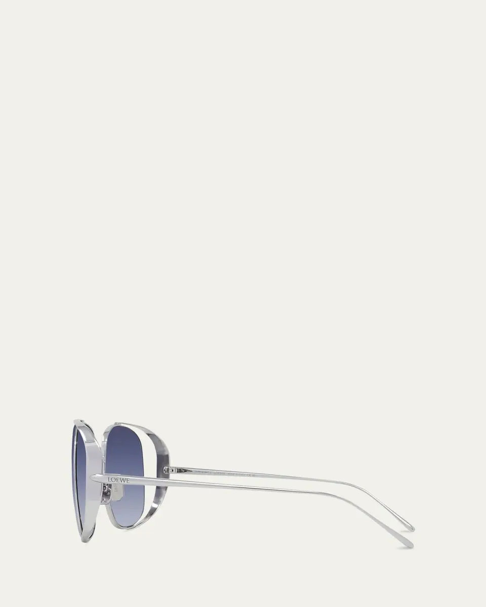 Loewe Metal Logo-Print Rectangle Sunglasses | Thumbnail 3 Loewe Metal Logo-Print Rectangle Sunglasses | Thumbnail 3