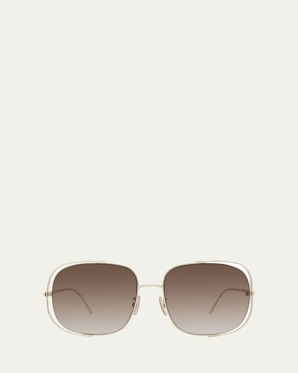 Loewe Metal Logo-Print Rectangle Sunglasses | Thumbnail 4 Loewe Metal Logo-Print Rectangle Sunglasses | Thumbnail 4