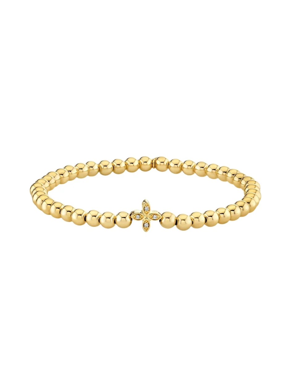 14K Yellow Gold Small Marquis Eye Bead Bracelet 14K Yellow Gold Small Marquis Eye Bead Bracelet