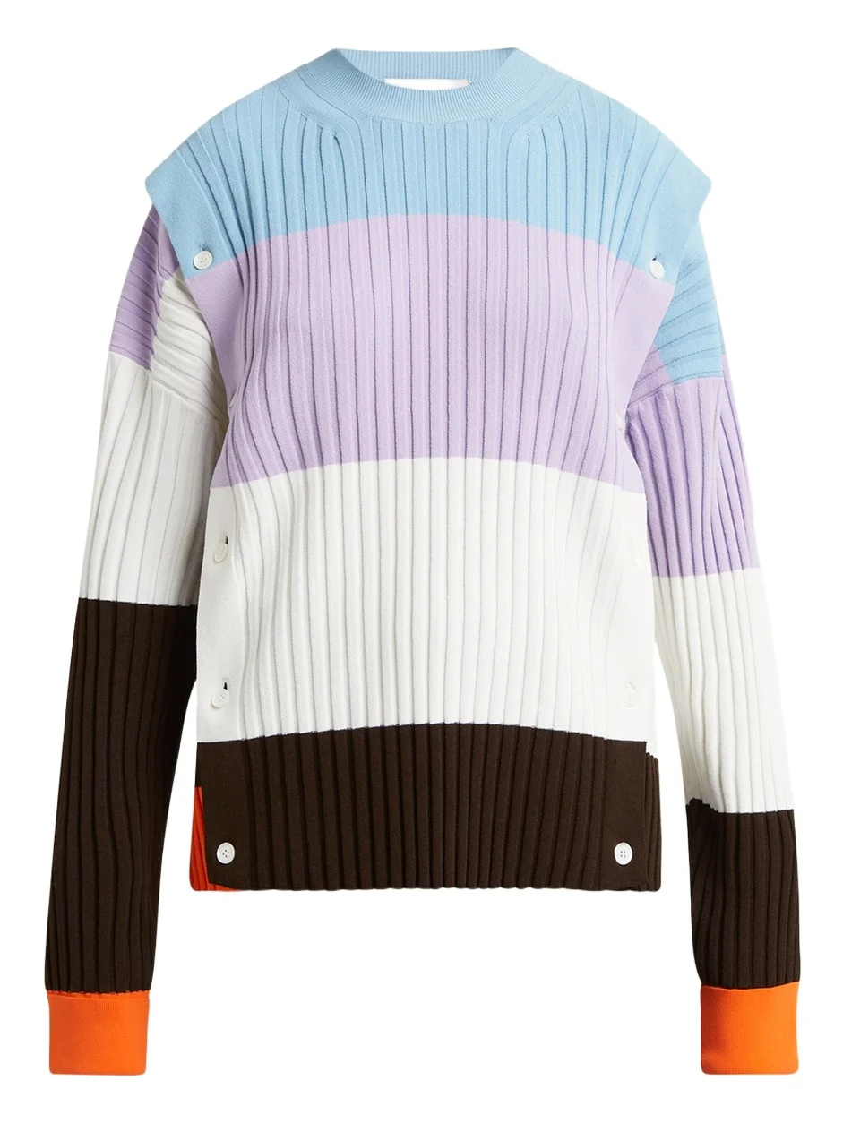Detachable Ribbed Button Sweater Detachable Ribbed Button Sweater