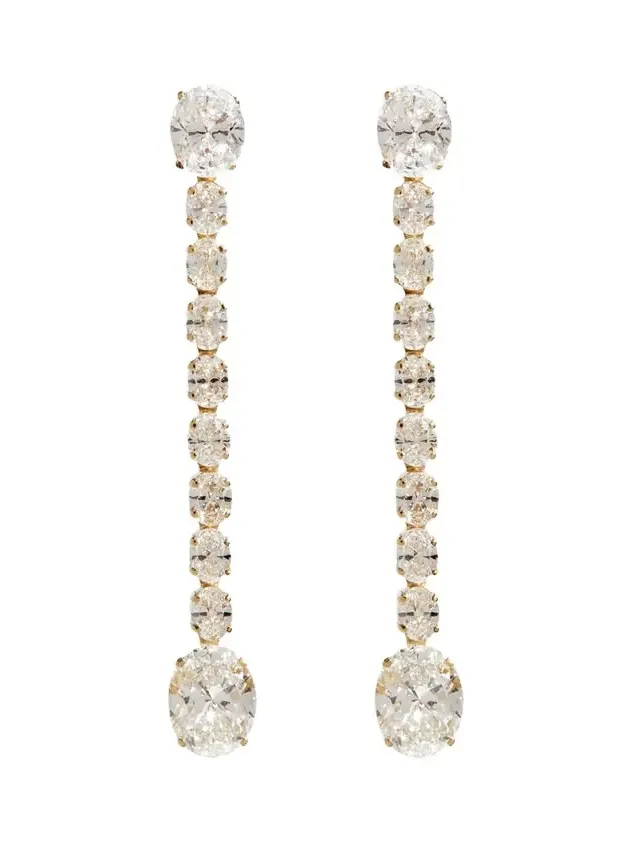 14K Yellow Gold Lab Grown Diamond Dangle Earrings 14K Yellow Gold Lab Grown Diamond Dangle Earrings