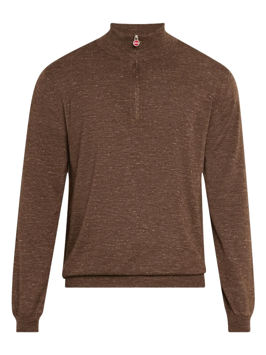 Men's Cashmere and Linen Half-Zip Sweater
