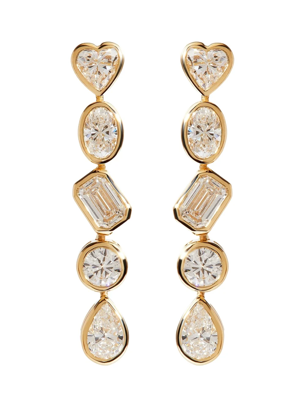 14K Yellow Gold Fancy Shape Lab Grown Diamond Dangle Earrings 14K Yellow Gold Fancy Shape Lab Grown Diamond Dangle Earrings