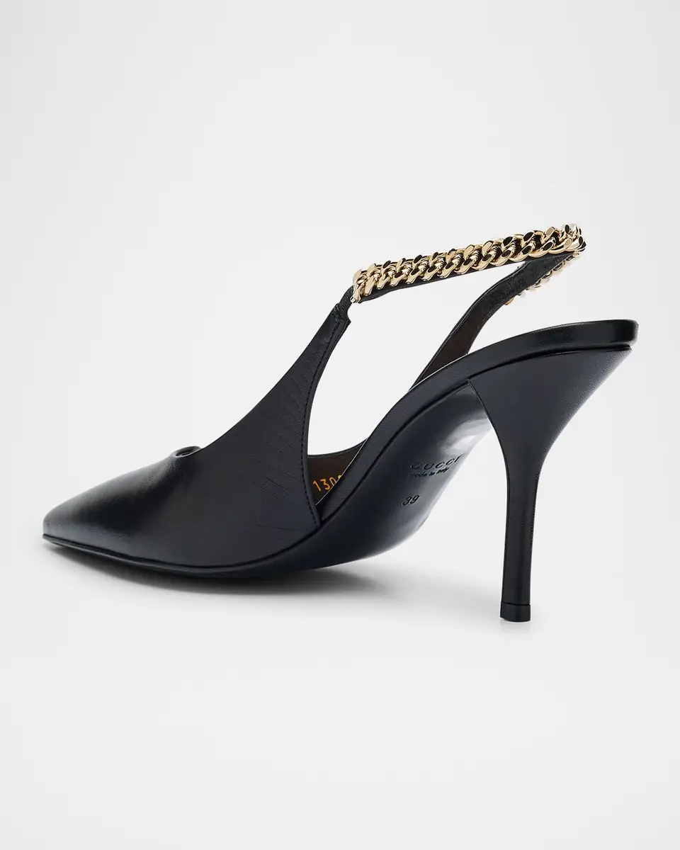 Gucci Signoria Slingback Leather Pumps | Thumbnail 2 Gucci Signoria Slingback Leather Pumps | Thumbnail 2