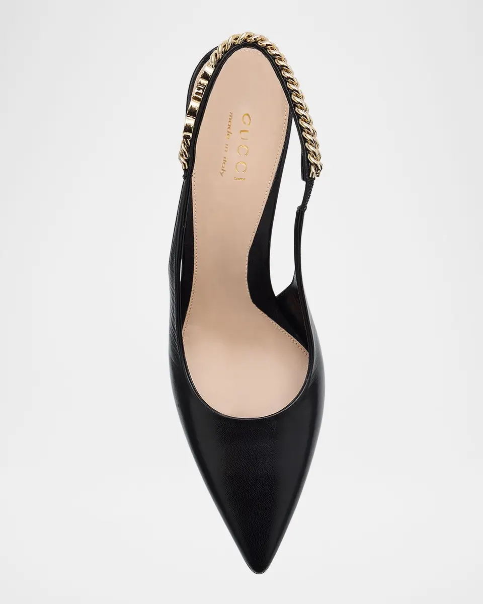 Gucci Signoria Slingback Leather Pumps | Thumbnail 4 Gucci Signoria Slingback Leather Pumps | Thumbnail 4