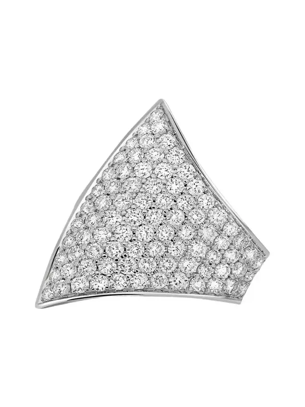 Maxi Ergo 18K White Gold Diamond Pave Ear Cuff, Single