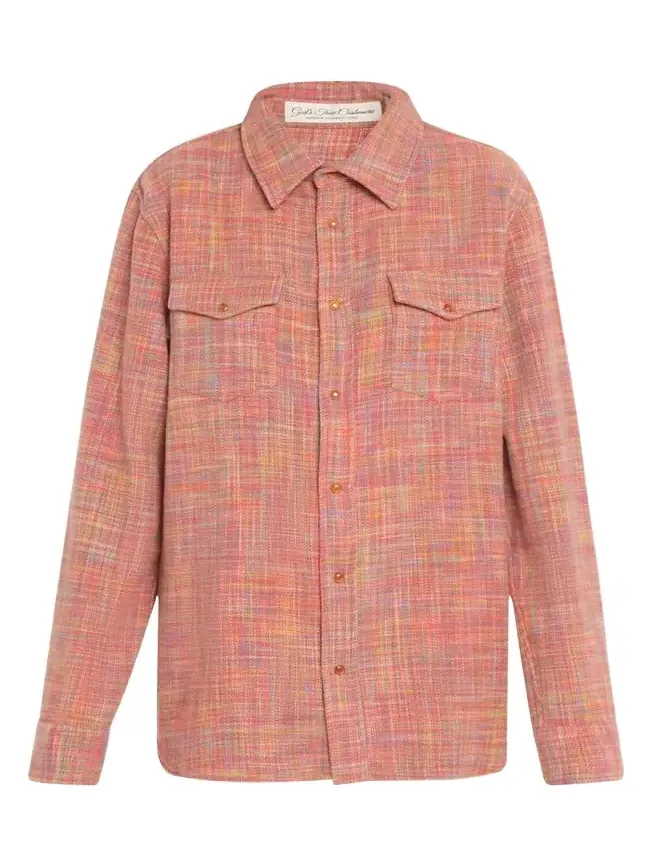 Flower Space Dye Tartan Cashmere Shirt Jacket Flower Space Dye Tartan Cashmere Shirt Jacket