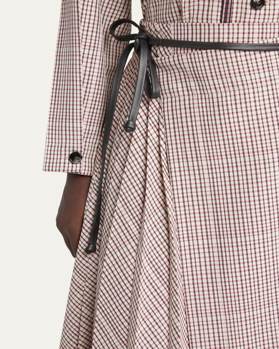 Bottega Veneta Check Pleated Midi Wrap Skirt | Thumbnail 8 Bottega Veneta Check Pleated Midi Wrap Skirt | Thumbnail 8