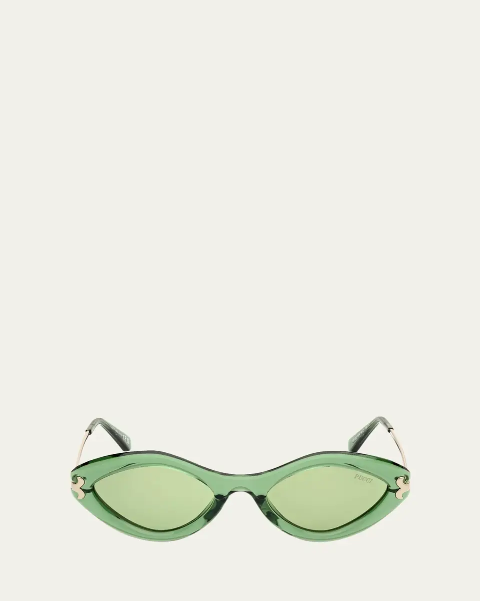 PUCCI Logo Acetate & Metal Oval Sunglasses | Thumbnail 8 PUCCI Logo Acetate & Metal Oval Sunglasses | Thumbnail 8