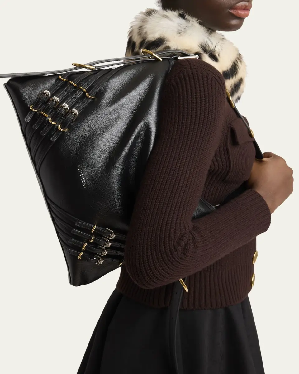 Givenchy Voyou Medium Buckle Shoulder Bag in Leather | Thumbnail 2 Givenchy Voyou Medium Buckle Shoulder Bag in Leather | Thumbnail 2