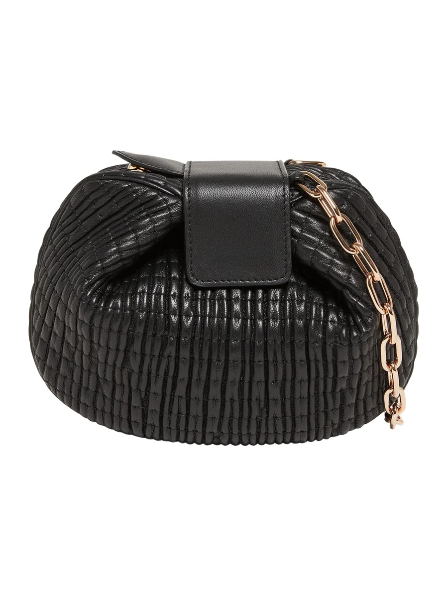 Demi Ruched Leather Clutch Bag