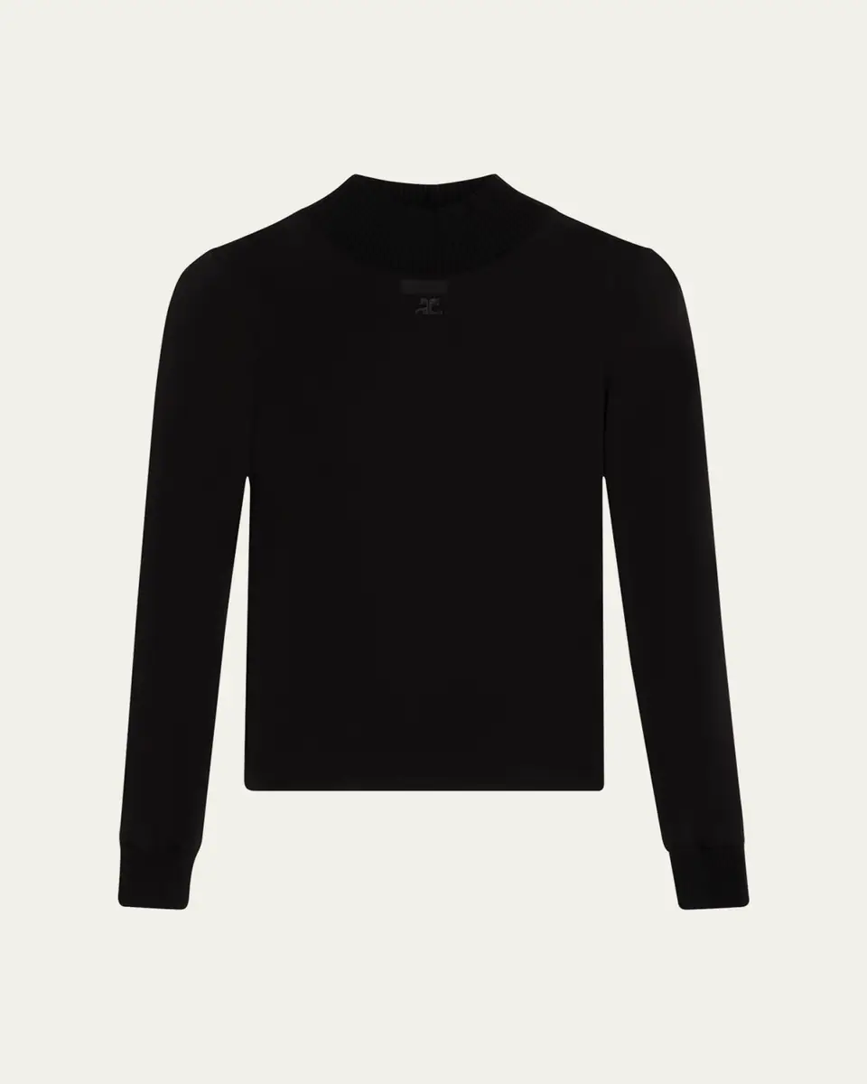 Courrèges Re-Edition Mock-Neck Long-Sleeve Fitted Top | Thumbnail 12 Courrèges Re-Edition Mock-Neck Long-Sleeve Fitted Top | Thumbnail 12