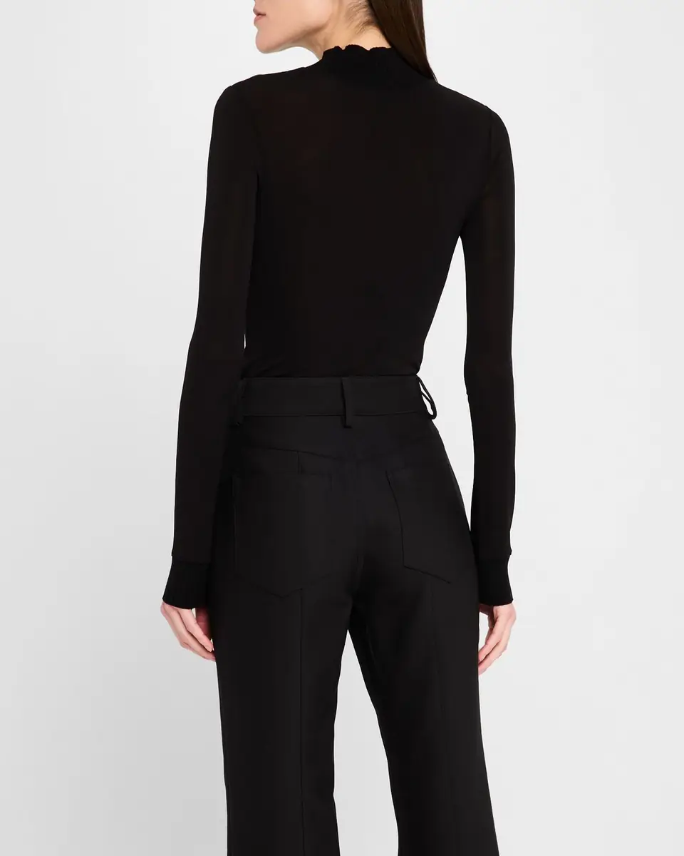 Courrèges Re-Edition Mock-Neck Long-Sleeve Fitted Top | Thumbnail 18 Courrèges Re-Edition Mock-Neck Long-Sleeve Fitted Top | Thumbnail 18