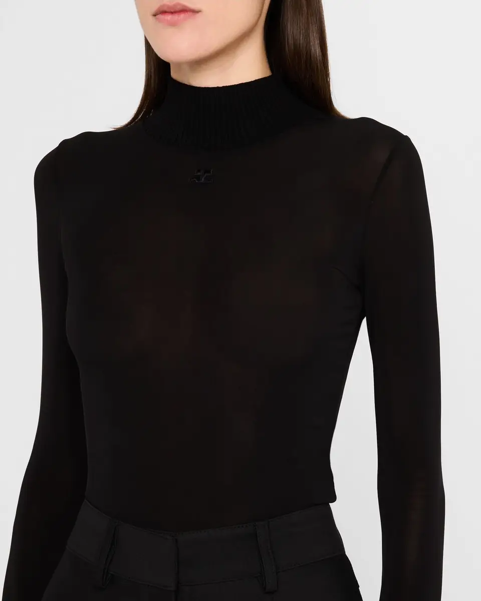 Courrèges Re-Edition Mock-Neck Long-Sleeve Fitted Top | Thumbnail 20 Courrèges Re-Edition Mock-Neck Long-Sleeve Fitted Top | Thumbnail 20