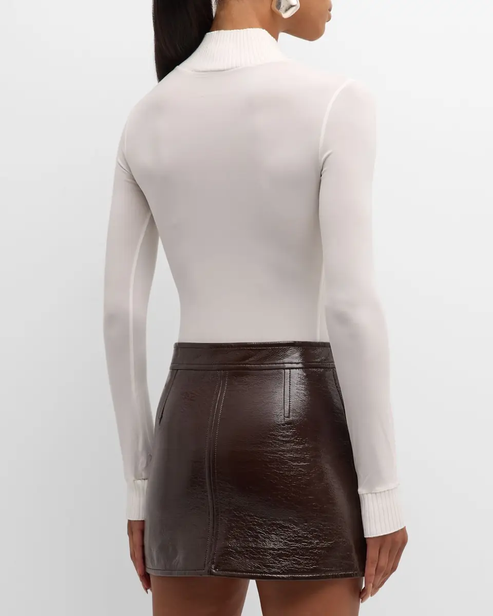 Courrèges Re-Edition Mock-Neck Long-Sleeve Fitted Top | Thumbnail 5 Courrèges Re-Edition Mock-Neck Long-Sleeve Fitted Top | Thumbnail 5