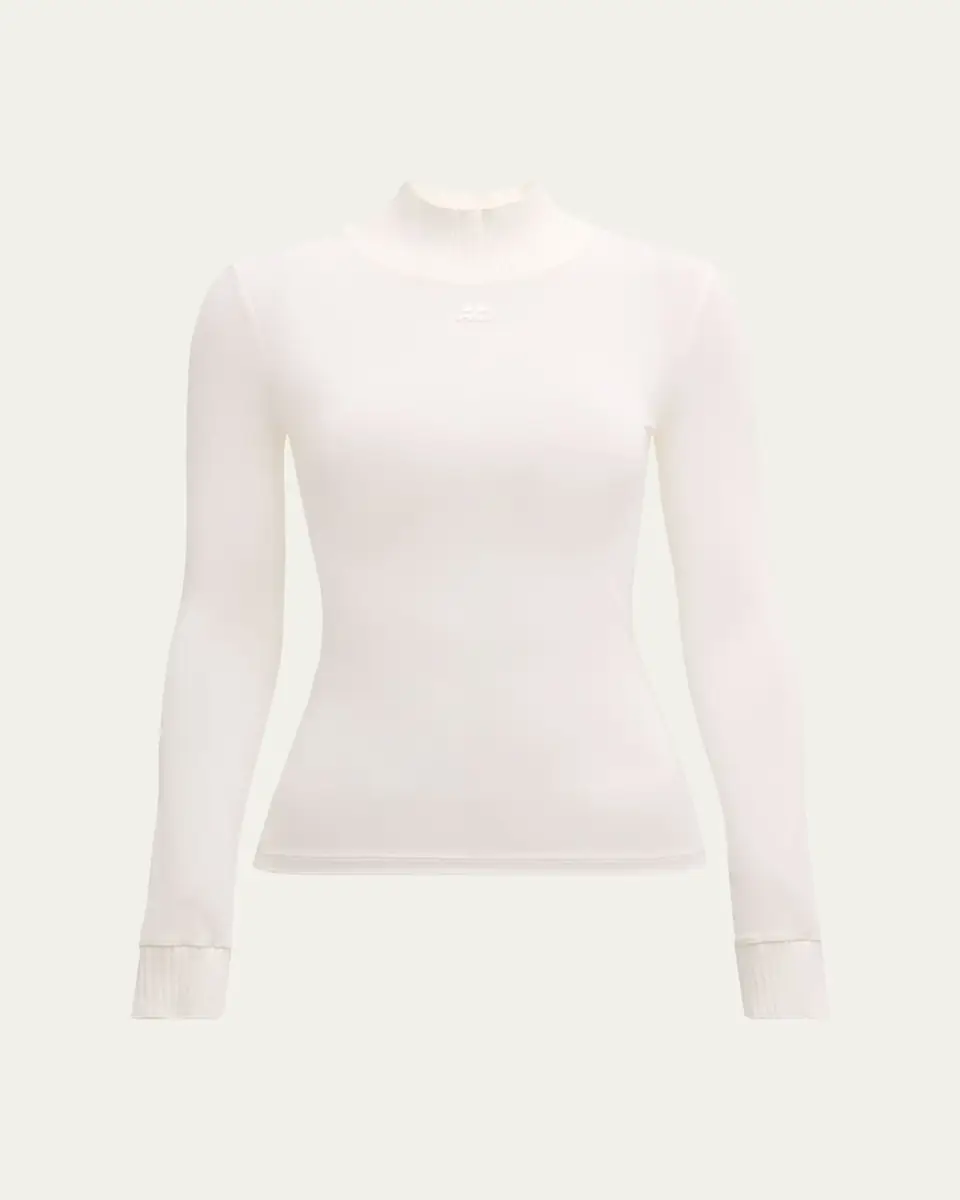Courrèges Re-Edition Mock-Neck Long-Sleeve Fitted Top | Thumbnail 7 Courrèges Re-Edition Mock-Neck Long-Sleeve Fitted Top | Thumbnail 7