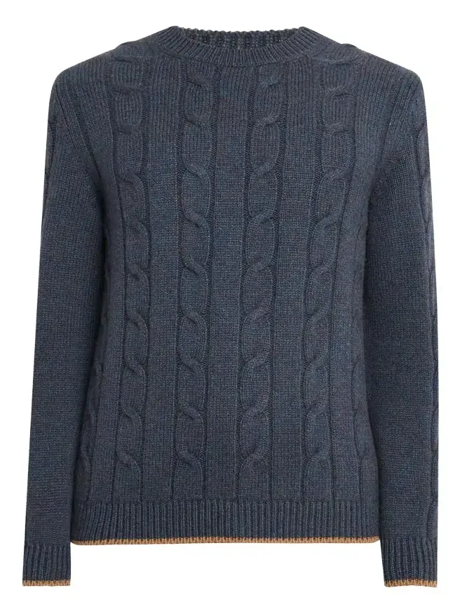 Men's Cashmere Cable Crewneck Sweater