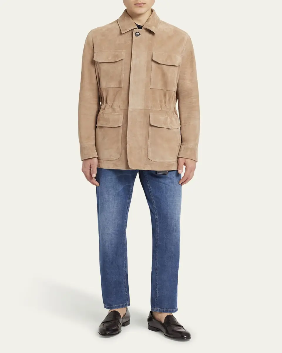 Brioni Men's Suede Field Jacket | Thumbnail 6 Brioni Men's Suede Field Jacket | Thumbnail 6