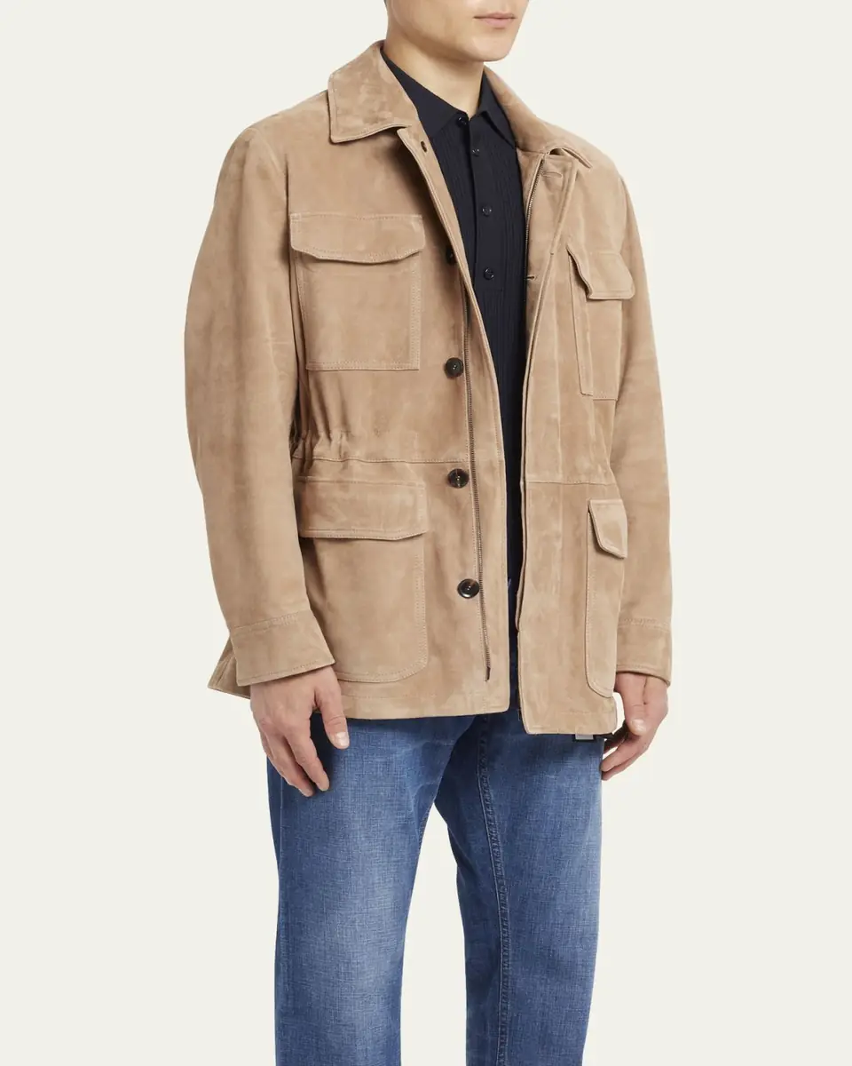 Brioni Men's Suede Field Jacket | Thumbnail 8 Brioni Men's Suede Field Jacket | Thumbnail 8
