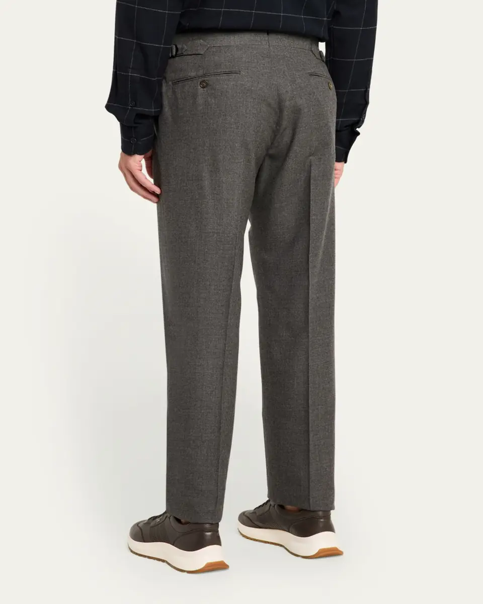 Ralph Lauren Purple Label Men's Gregory Hand-Tailored Flannel Trousers | Thumbnail 3