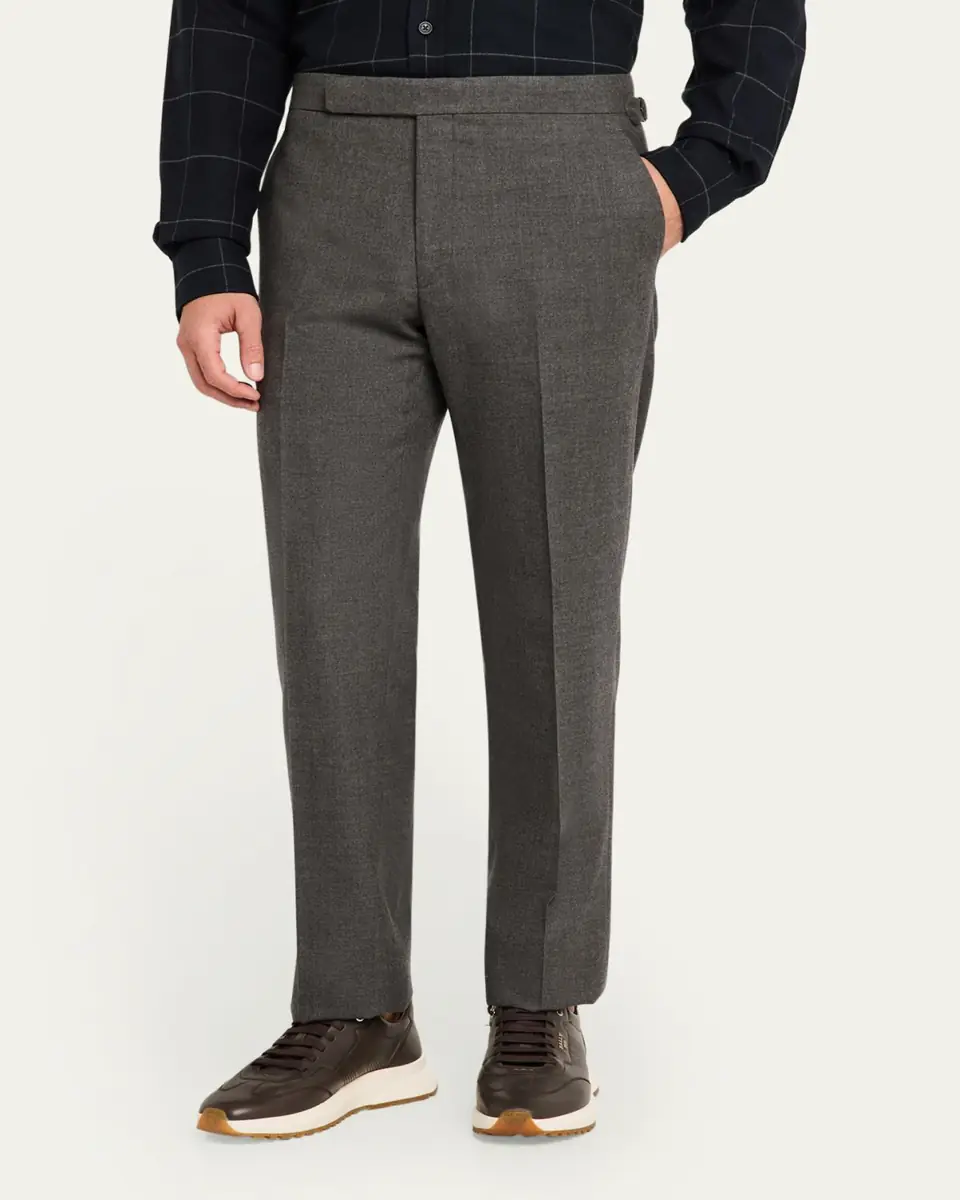Ralph Lauren Purple Label Men's Gregory Hand-Tailored Flannel Trousers | Thumbnail 4