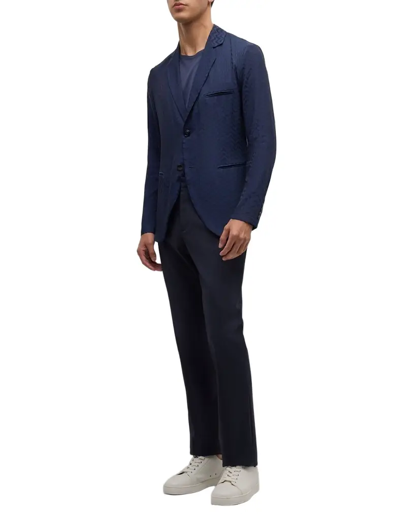 Giorgio Armani Men's Cupro Chevron Blazer | Image 1 Giorgio Armani Men's Cupro Chevron Blazer | Image 1