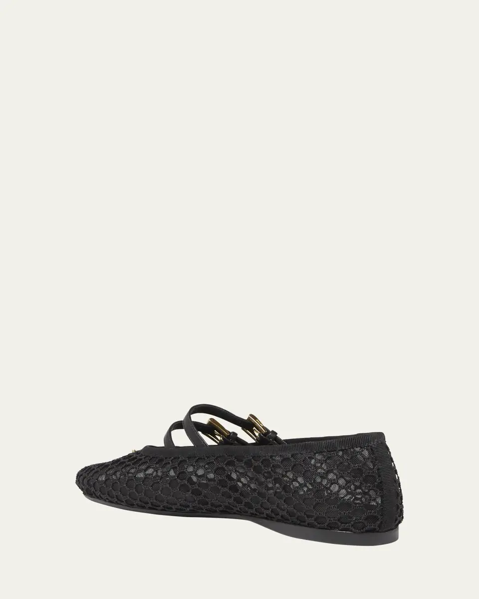 Prada Mesh Double Buckle Ballet Flats | Thumbnail 2 Prada Mesh Double Buckle Ballet Flats | Thumbnail 2