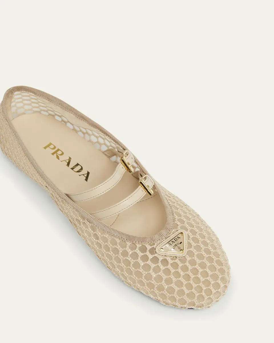 Prada Mesh Double Buckle Ballet Flats | Thumbnail 6 Prada Mesh Double Buckle Ballet Flats | Thumbnail 6