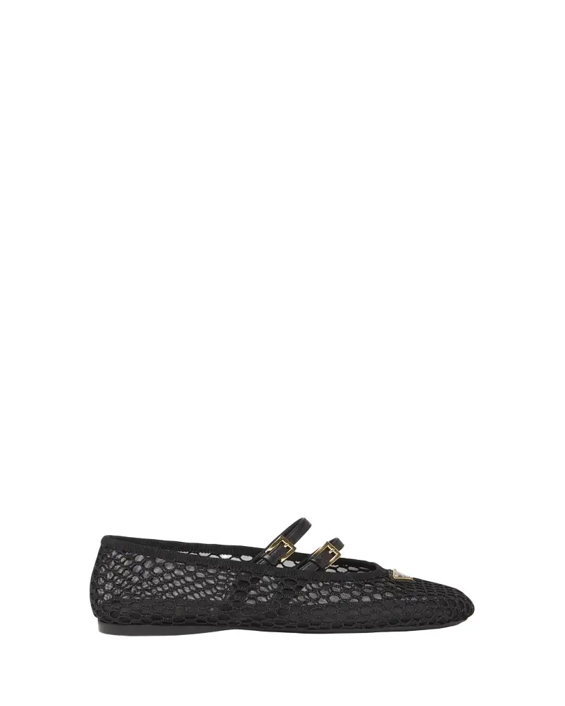 Prada Mesh Double Buckle Ballet Flats | Image 1 Prada Mesh Double Buckle Ballet Flats | Image 1