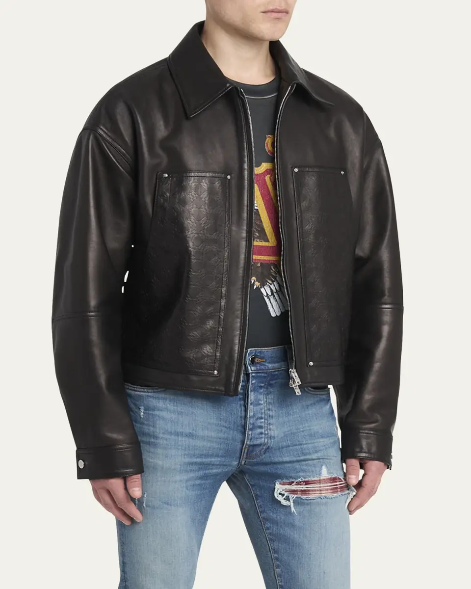 AMIRI Men's MA Quad Leather Work Jacket | Thumbnail 8