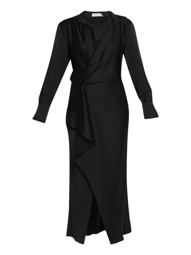 Talita Drape-Front Midi Dress