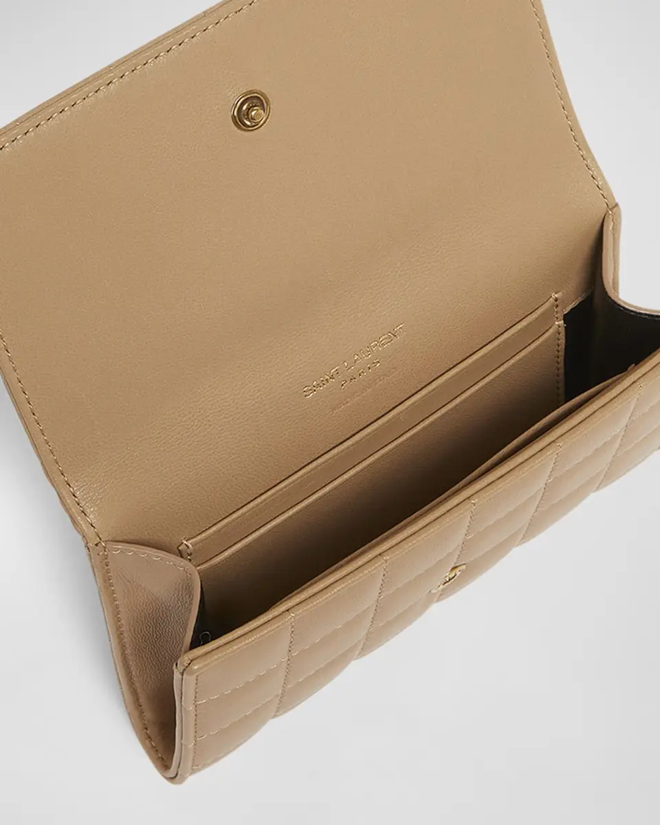 Saint Laurent YSL Monogram Flap Small Wallet in Quilted Smooth Leather | Thumbnail 2 Saint Laurent YSL Monogram Flap Small Wallet in Quilted Smooth Leather | Thumbnail 2