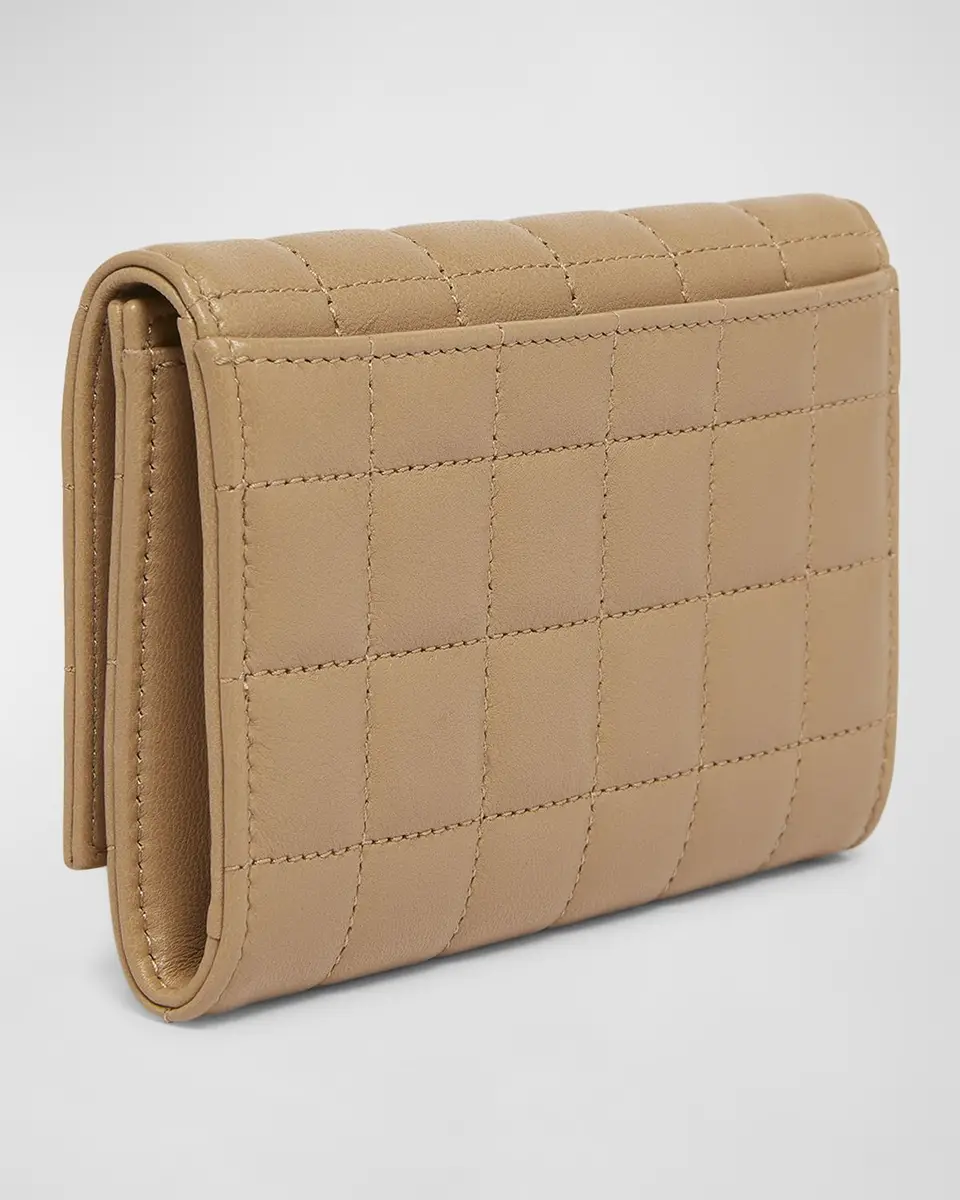 Saint Laurent YSL Monogram Flap Small Wallet in Quilted Smooth Leather | Thumbnail 4 Saint Laurent YSL Monogram Flap Small Wallet in Quilted Smooth Leather | Thumbnail 4