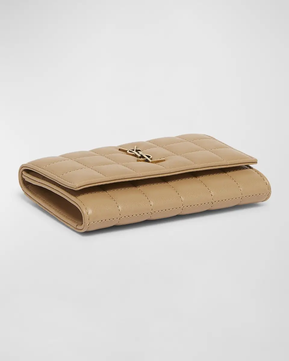 Saint Laurent YSL Monogram Flap Small Wallet in Quilted Smooth Leather | Thumbnail 5 Saint Laurent YSL Monogram Flap Small Wallet in Quilted Smooth Leather | Thumbnail 5