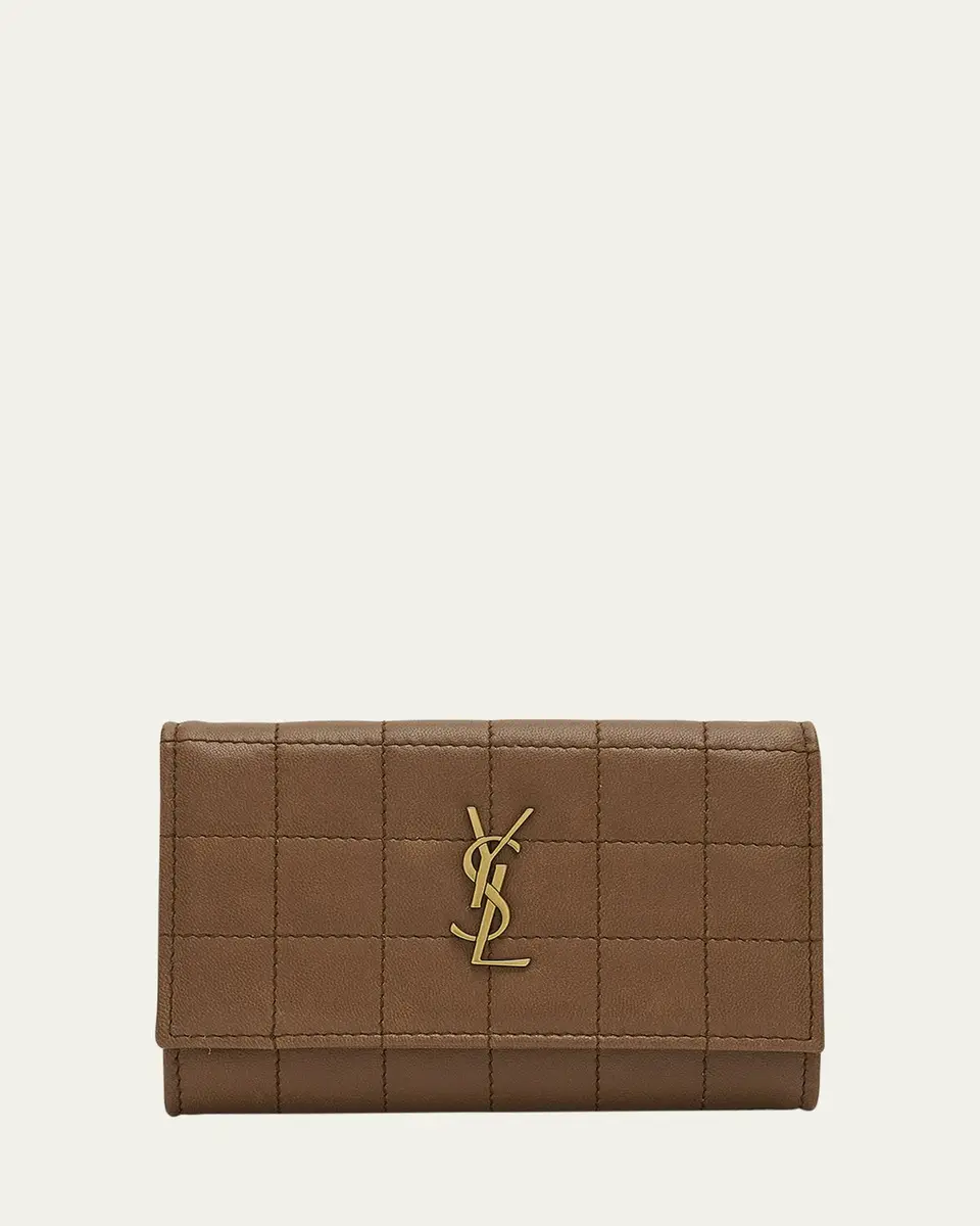 Saint Laurent YSL Monogram Flap Small Wallet in Quilted Smooth Leather | Thumbnail 6 Saint Laurent YSL Monogram Flap Small Wallet in Quilted Smooth Leather | Thumbnail 6