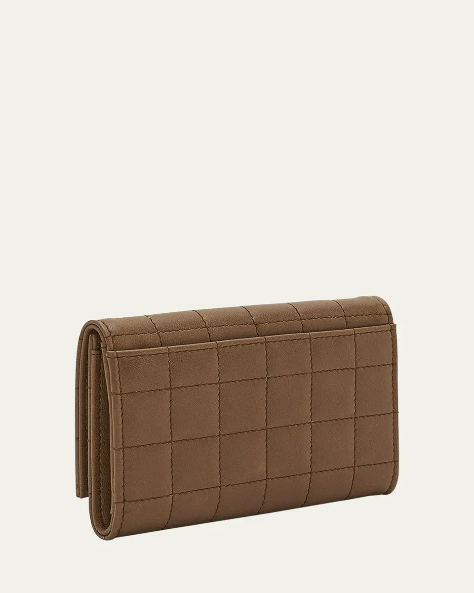Saint Laurent YSL Monogram Flap Small Wallet in Quilted Smooth Leather | Thumbnail 7 Saint Laurent YSL Monogram Flap Small Wallet in Quilted Smooth Leather | Thumbnail 7