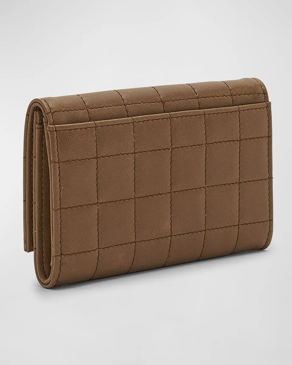 Saint Laurent YSL Monogram Flap Small Wallet in Quilted Smooth Leather | Thumbnail 9 Saint Laurent YSL Monogram Flap Small Wallet in Quilted Smooth Leather | Thumbnail 9