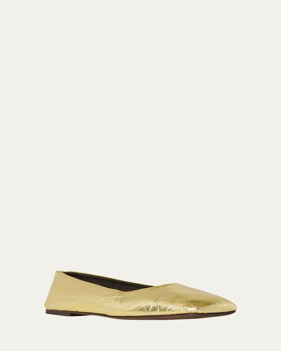 THE ROW Metallic Leather Ballerina Flats | Thumbnail 4