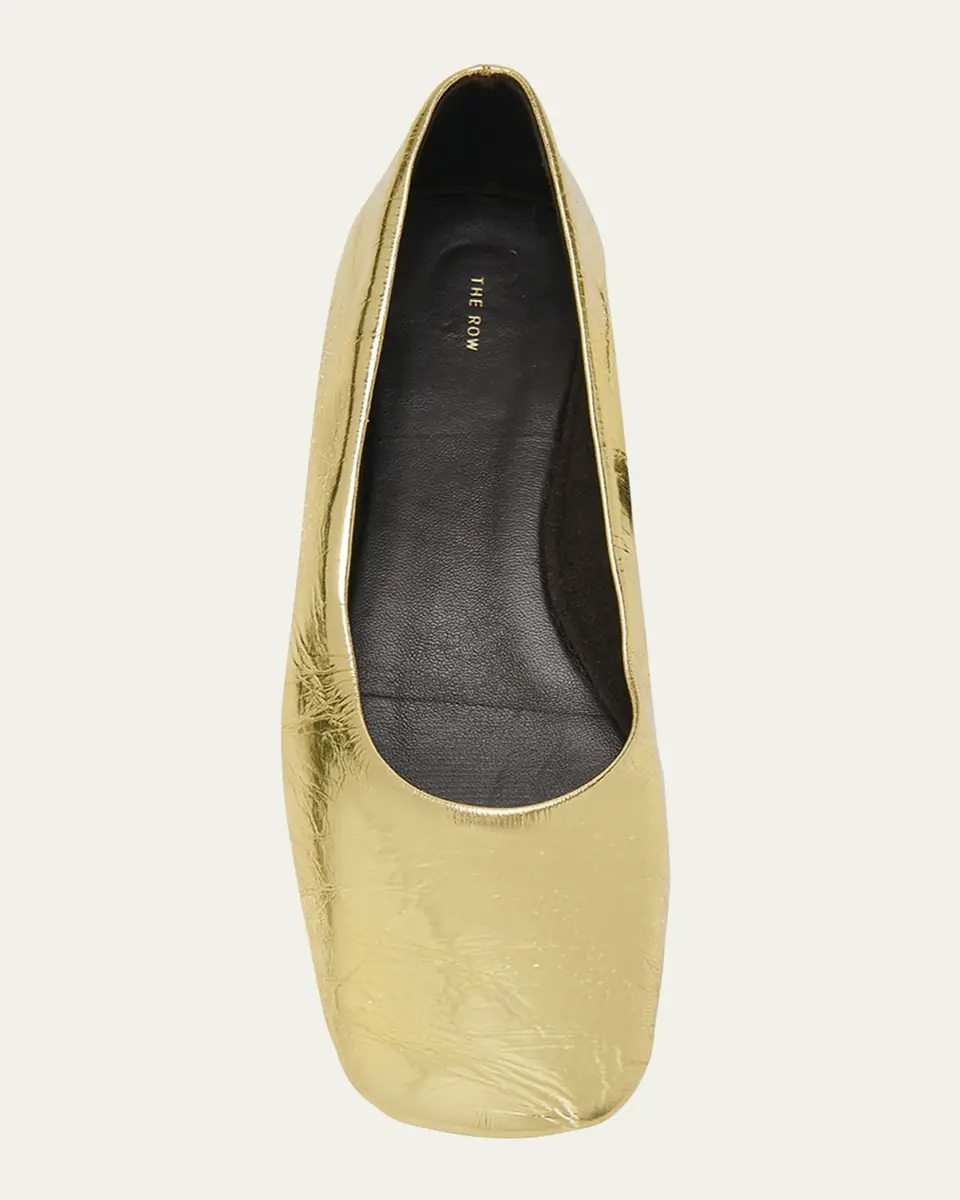 THE ROW Metallic Leather Ballerina Flats | Thumbnail 5