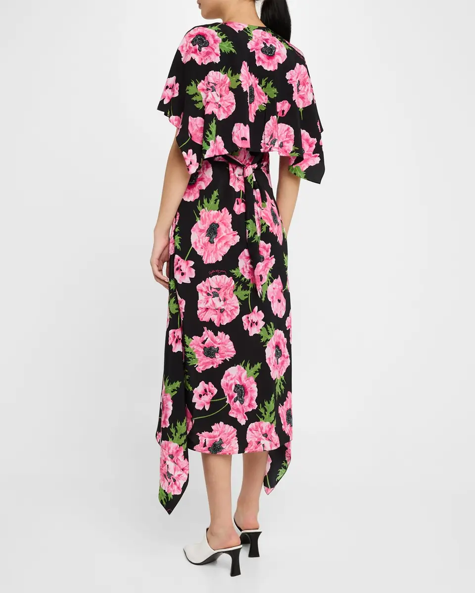 Stella McCartney Floral Print Asymmetric Midi Dress | Thumbnail 2